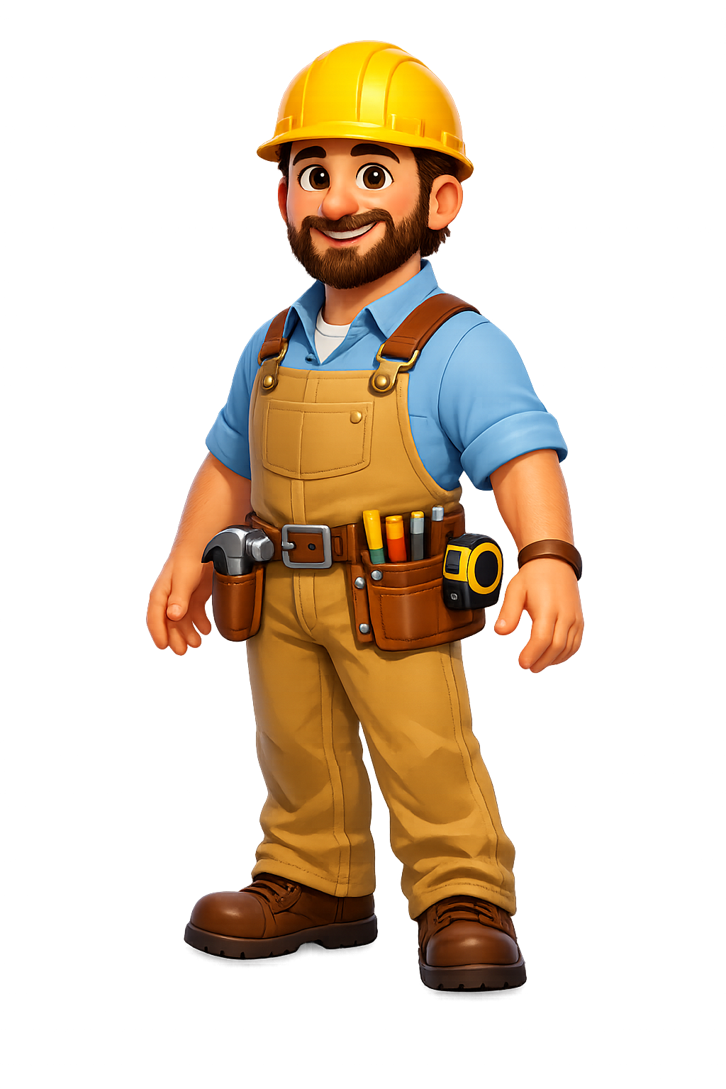 Contractor character ready to manage a renovation